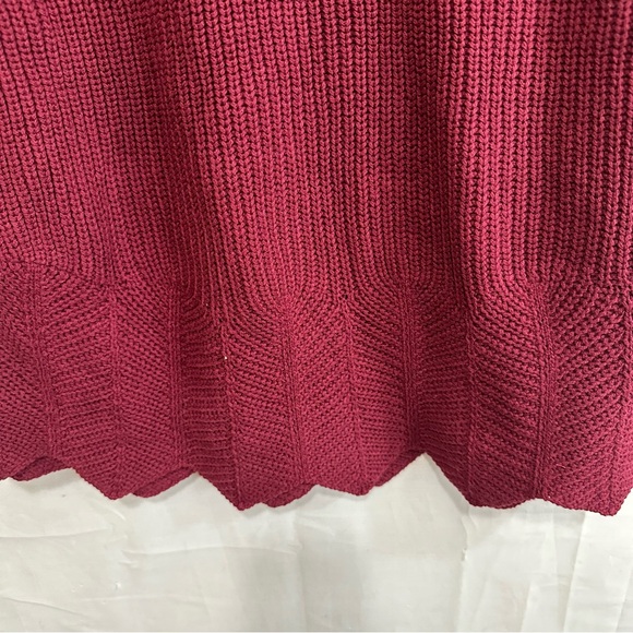 Style & Co Women Turtleneck with Buttons Patterned Knit Sweater Red Petite Small - Picture 4 of 8